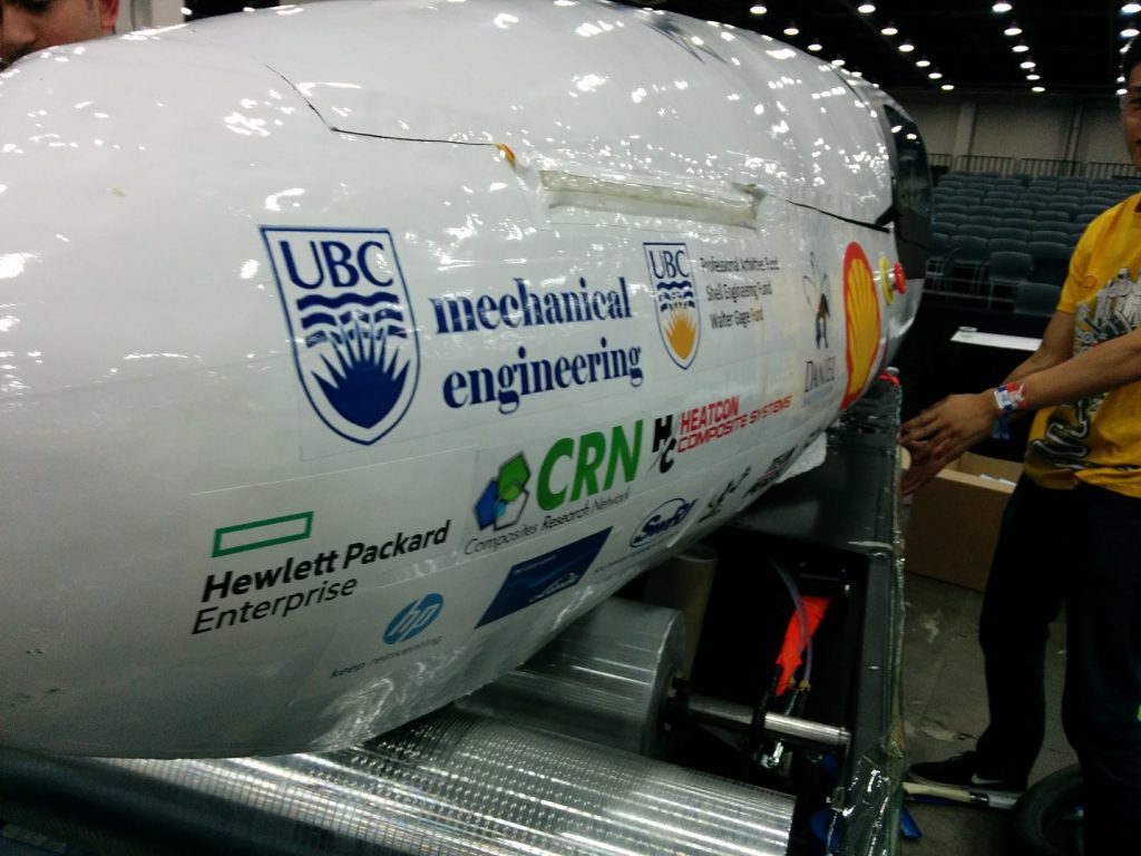 Prototype vehicle getting tuned on the chassis dynamometer, UBC Supermileage, HEATCON Composite Systems, Nomex Honeycomb